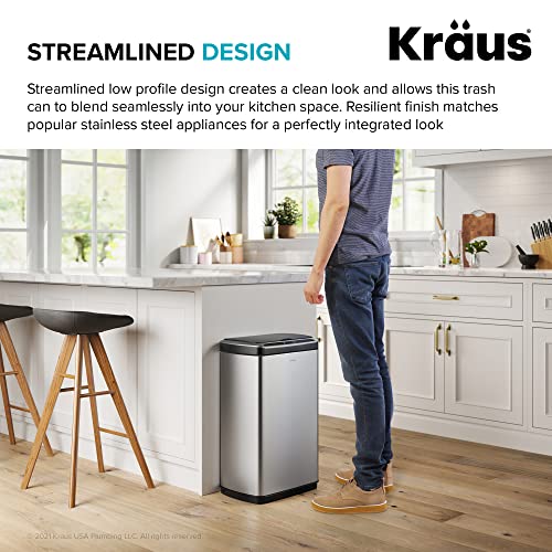 Kraus GarbagePro Rectangular 13 Gallon Hands-Free Motion Sensor Trash Can Battery Operated in Matte Black Finish with SoftShut Touchless Lid, KTCS-10MB by Kraus - Image 8