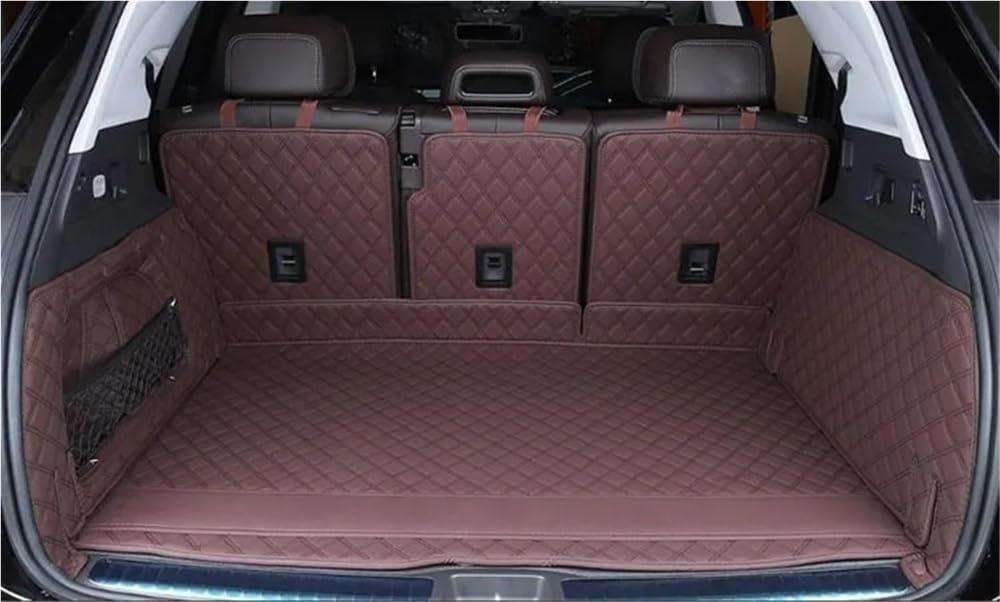 Cargo floor mat Compatible With Benz For EQS 450 SUV 2023 2024 5 Seats Special Car Trunk Mats Waterproof Cargo Liner Boot Carpets Cover(5 seats Wine red)