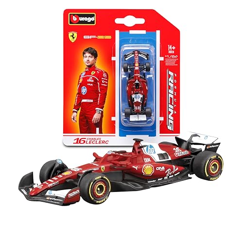 Bburago F1 Ferrari SF-25#16 Charles Leclerc 2025 Diecast-Modellauto im Maßstab 1:64 Nachbildung eines Formel-1-Rennwagens offiziell von Ferrari lizenziert Sammler-Blisterverpackung 14+