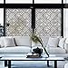 DKTIE Boho Stained Glass Look Window Privacy Film with Installation Tools, Decorative Frosted Glass Window Film Static Cling No Glue Removable, Pure Black, 17.7