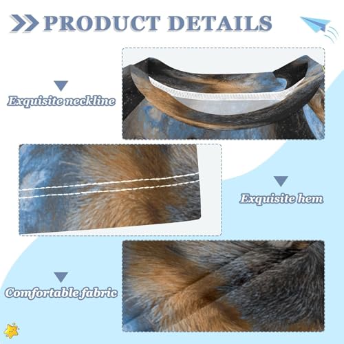 Boys Short Sleeve T-Shirts Western Foxes Moon Rashguard Kids Swim Shirts Sun UPF 50+3