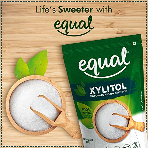 Image of Equal Xylitol Low Calorie Natural Sweetener| 100% Natural Sweetness from Xylitol | Low GI Sugar | Tooth Friendly | Tastes Just Like Sugar, 500g | Pack of 1