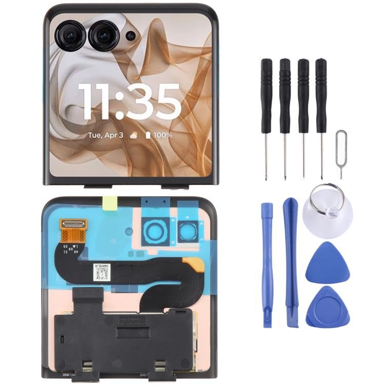 Écran LCD secondaire pour Motorola Razr 50 avec numériseur assemblé pour réparation noire