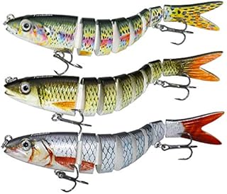 Forehakms Fishing Lures Bass Lures Multi Jointed Hard Treble Fishing Hooks Artificial Bait Segment Swimbaits Lures Slow Sinking Lure Fishing Kit for Bass Trout Perch (5.3inch)