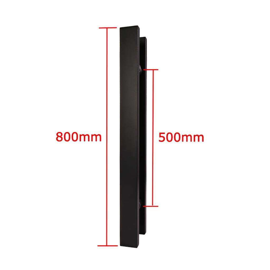 Maniglia per Porta Scorrevole per Porta del Fienile Maniglia per Porta in Vetro, Semplice Maniglia per Porta Push-Pull in Tubo Quadrato in Acciaio Inossidabile Nero/Maniglia per Porta in Leg