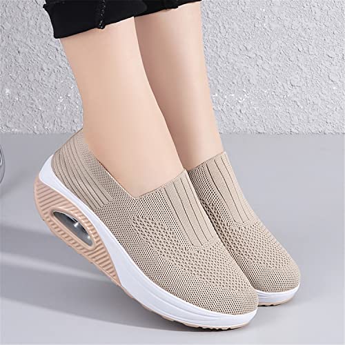 EnllerviiD Women Nurse Sneakers Platform Sneakers Air Cushion Walking Wedge Sneaker Food Service Shoes Ladies Toning Rocker Shoes4