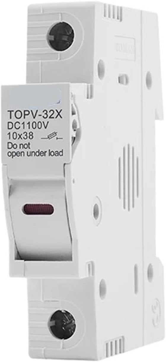 1P 2P DC Fuse Holder 10 * 38mm high Voltage Solar photovoltaic 1100V TOPV-30 Base photovoltaic System Protector with Light(25A,1P with LED)