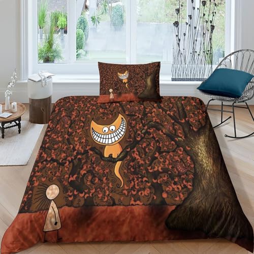 Housse de couette fermeture éclair feuilles d'oranger parure 3 pcs