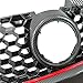 OTMGTGM Front Upper Carbon Fiber Print with Red Grille Mesh Honeycomb Compatible with 2006 2007 2008 2009 Volkswagen VW MK5 Jetta GTI