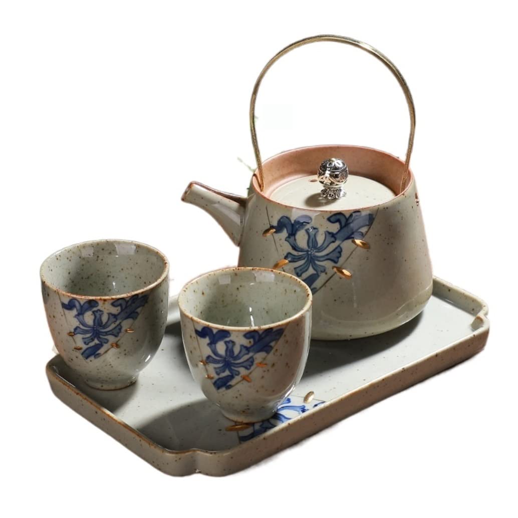 Zestaw Filiżanek Do Herbaty Kawy 4 Sztuki Europejski Zestaw Ceramicznych Filiżanek Do Herbaty Zestaw Filiżanek Do Kawy Ceramiczny Podróżny Czajniczek Zestaw Chiński Czajniczek(D)