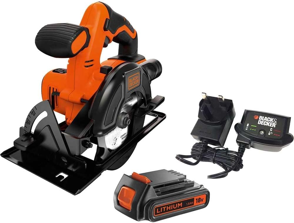 Black and Decker BDCCS18 18v Cordless Circular Saw 140mm 1 x 1.5ah Li-ion Battery Charger No Case
