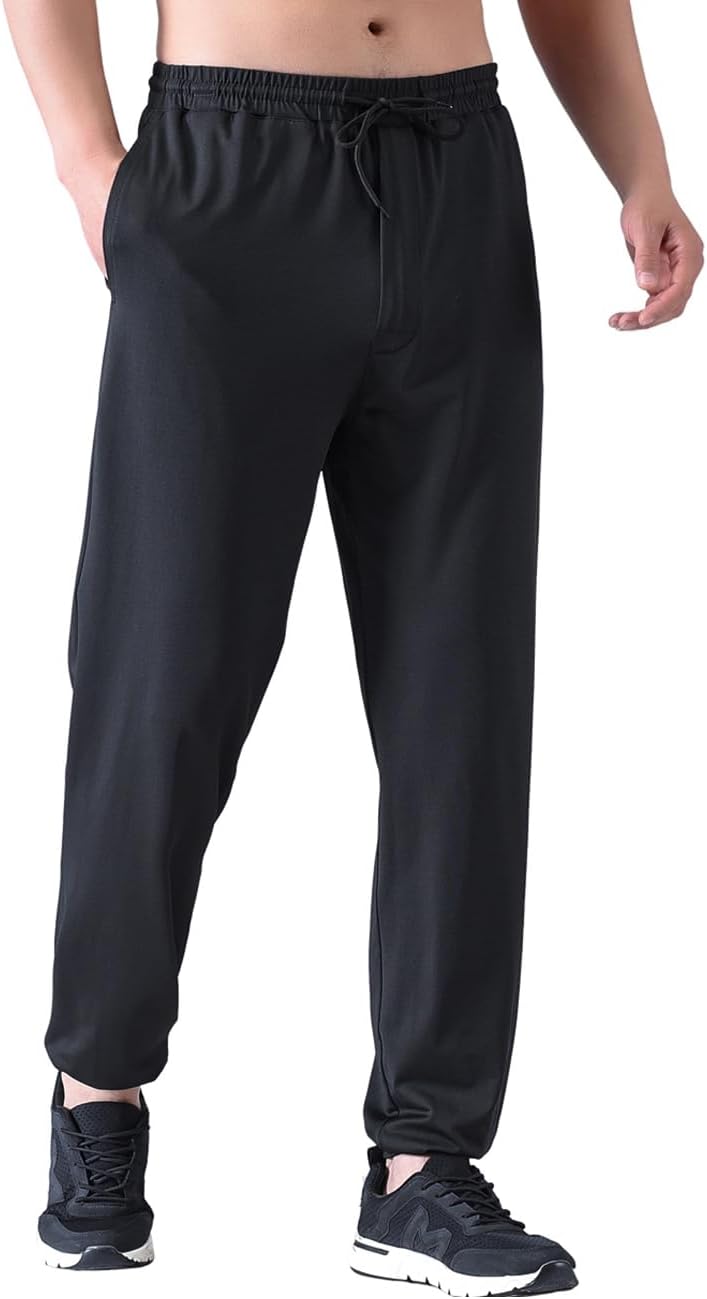 Zoulee Men's Zipper Fly Track Pants Drawstring Sweatpants Jogger Pants - Image 3