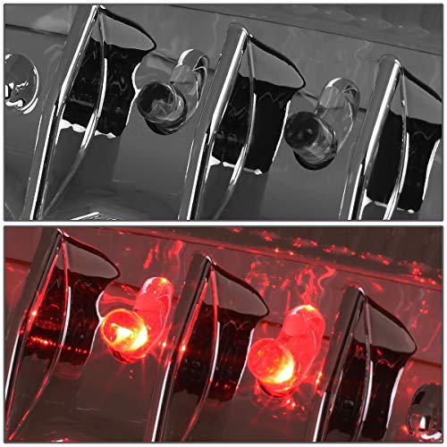 Image of Auto Dynasty Tail Light Compatible with 2008-2016 Ford F250 F350 F450 F550 Super Duty, Driver and passenger side LED Brake Lamps, Chrome Housing Smoked Lens