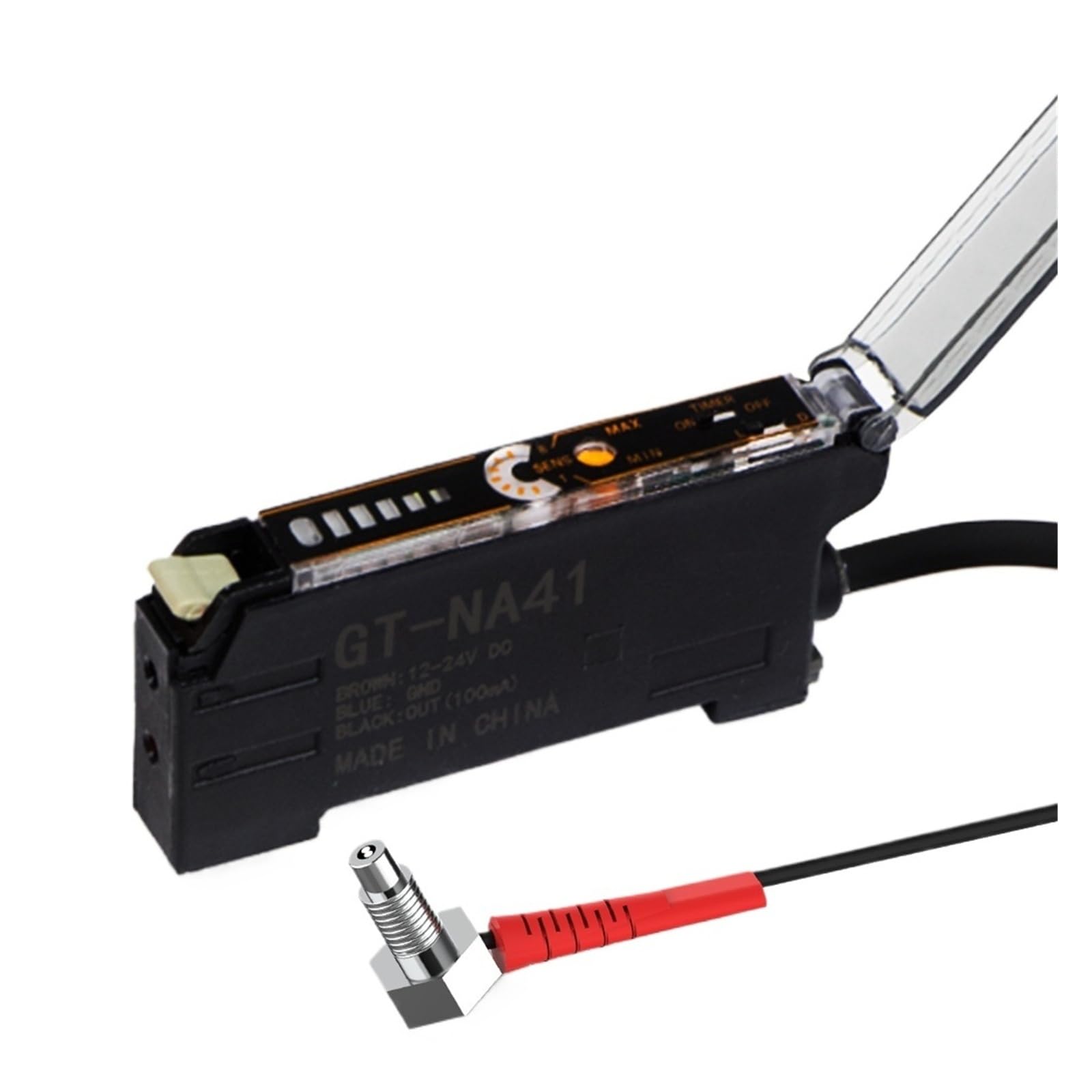 Kompletny zestaw wzmacniaczy światłowodów przemysłowych M3 M4 M6 1-2M kabel PNP cyfrowy wyświetlacz optyczny przełącznik fotoelektryczny (PRC-620-TZ NA41 PNP)