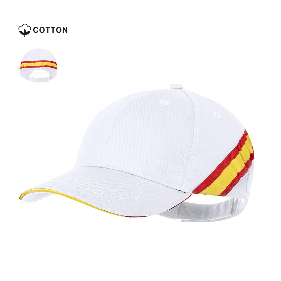 Genérico Pack 5X1 de Animación España Fútbol, 5 Accesorios, Mochila, Silbato, Gorra, Abanico y Pintabanderas, Mundial 2026, Futbol, Fiestas.