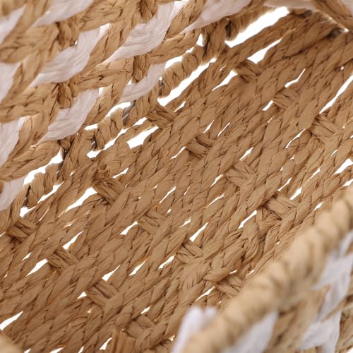 Panier en osier blanc de rangement multifonctionnel Amosfun
