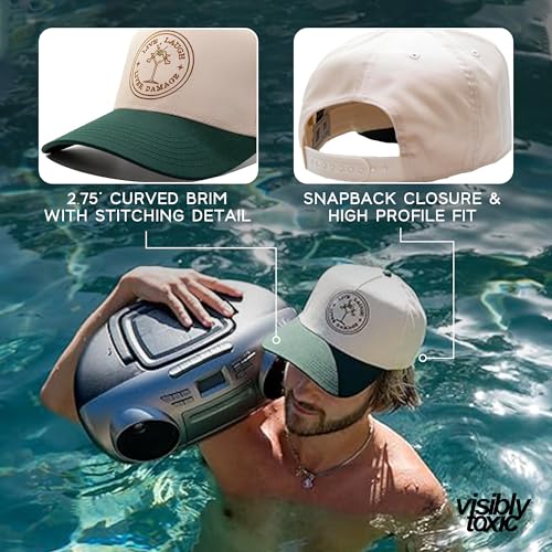 Image of Visibly Toxic Funny Trucker Hats, Embroidered Snapback Hat, Adult Humor | Structured front, Adjustable strap, Breathable, Unisex, Funny gag gift, High Profile fit