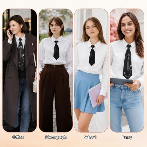 Image of Tucnoeu Bow Tie for Women - 2Pcs Women's Bow Ties,Pre-tied Adjustable Bowties