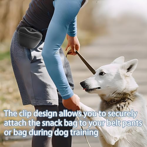 katmerio Silikon Hundeleckerli Beutel aus Silikon Snack Tasche für Hundetraining Kleine Trainingstasche mit magnetischem Verschluss und Taillen Clip