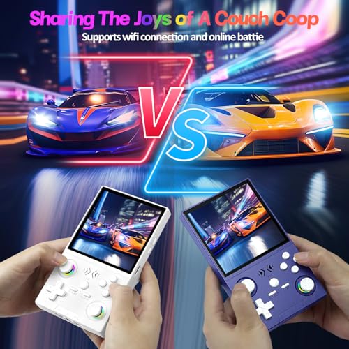 XF40V Retro Handheld Game Console, Retro Gaming Console 4.0'' IPS Screen Linux System Built-in 64G TF Card, Open Source Linux System, Preloaded 20000+ Classic Games, Portable Video Gaming (White) — view 6