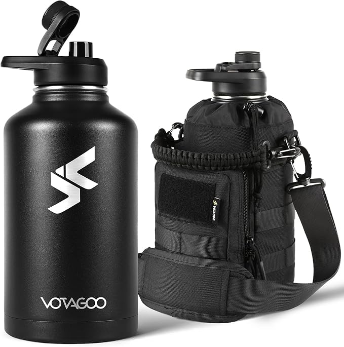 Bouteille d'eau militaire VOTAGOO gourde inox 1,9l idéale pour le camping