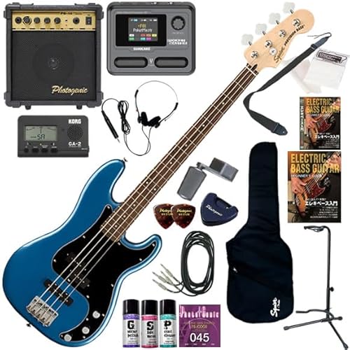 【セット品】Squier エレキベース初心者入門 マルチエフェクターも入ってる!最強の20点セット Affinity Precision Bass PJ/LPB(レイクプラシッドブルー)