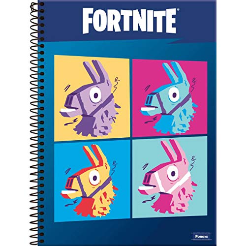 Caderno de 10 Matérias Capa Dura, Pacote com 4 Cadernos, 200 folhas, Cores Sortidas, Foroni, Modelo