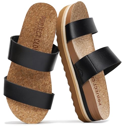 Project Cloud Womens Sandals - Premium Cork Insole Insole Shoes for Women Lightweight and Non Slip...