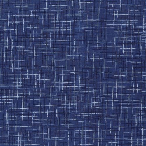 Mook Fabrics Linen Look Flannel True Navy