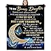 BUUGVIIL Bonus Daughter Gifts, Step Daughter Gifts from Stepmom Stepdad, Birthday Graduation Wedding Gift for Bonus Daughters Stepdaughter, to My Bonus Daughter Flannel Throw Blanket 60"x80"