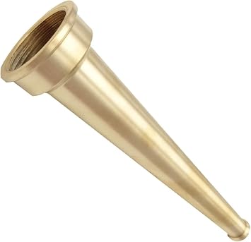SAFBY Brass Fire Equipment, Plain Hose Nozzle, 2" NH NST, 12" Length, 9/16" Orifice 2" NH/NST