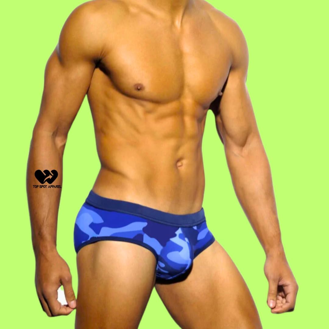 Men's Flattering Fit Swim Briefs, Camouflage