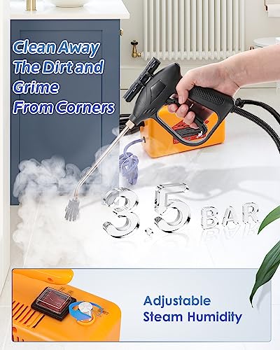 Hapyvergo High Pressure Steam Cleaner, 1700W Handheld Steamer For Cleaning Grout Tile, Hand Held Portable Steam Pressure Washer For Car Auto, Cleaning Steamer High Heat For Home Shower All Surfaces 110V #TOP2