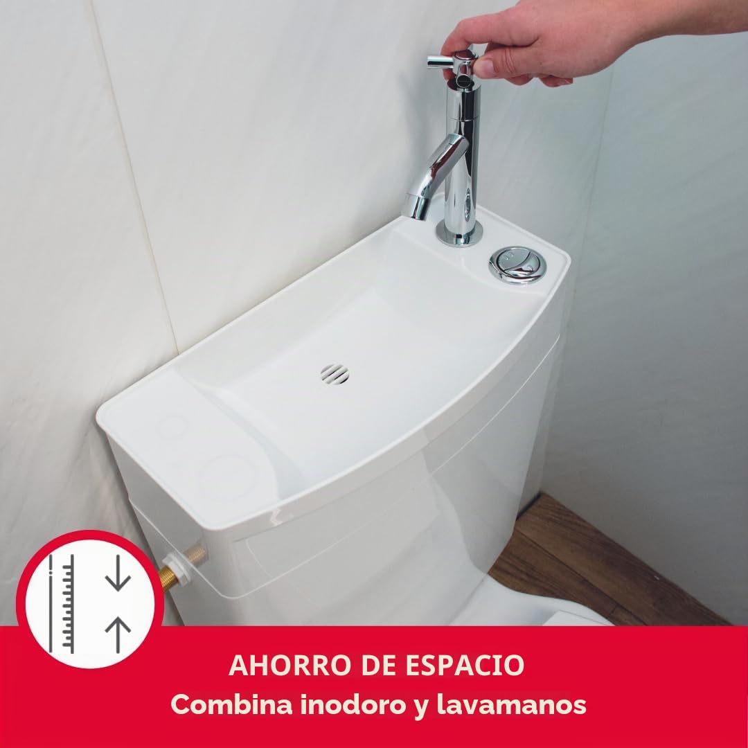 Wirquin 50720090 Combine Reservoir iseo lavabo, blanco, H.412 x L.380 mm x D.180 mm