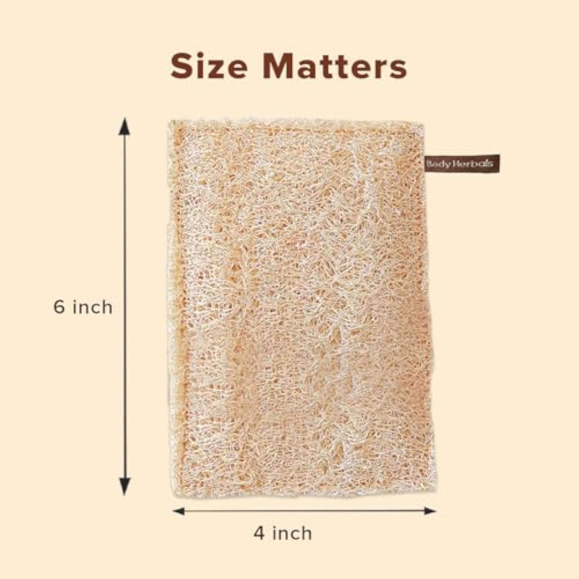 Natural Sun Dried Bath Loofah Rectangular (Pack of 2) Gift Bag