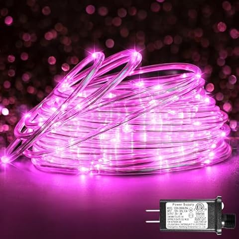 Rope Lights Outdoor, 66FT 200 LED Rope Lights for Outside Waterproof with 8 Modes, Flexible and Connectable Clear Tube Light for Indoor, Garden, Backyard, Patio, Pool, Tree Holiday Decorations Cover