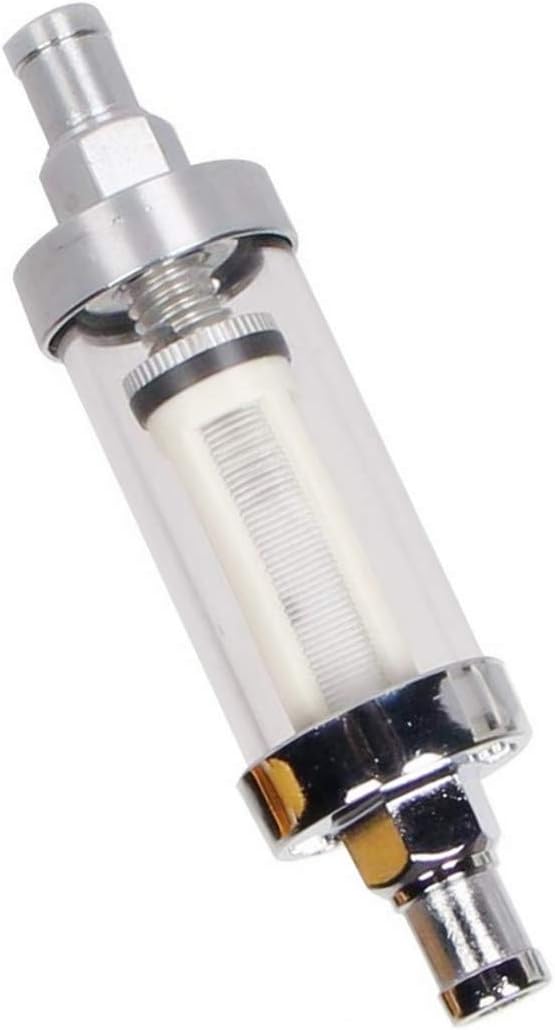 Universal Fuel Pump Filter, CarBole 9748 Universal 3/8" Inlet/Outlet Fuel Filter Clear View - Glass