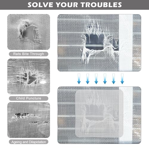 TNOMSNO Fliegengitter Reparatur Set, 30 Stück Fenster tür Patch Reparatur Fliegennetz-Reparaturset, 4 Größen Fenster tür Patch Reparatur, Moskitonetz, Fliegengitter