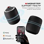 Monster S110 Bluetooth Speaker, Portable Bluetooth Speakers 5.0 with True Wireless Stereo Pairing for Louder Stereo Sound, Built-in Mic, Portable Wireless Speaker for Home or Indoor