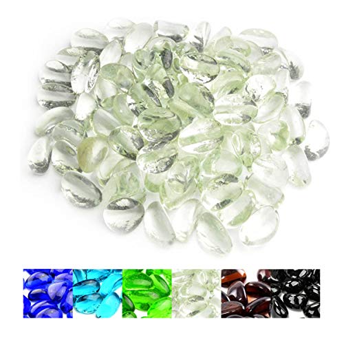 onlyfire 1/2-Inch Reflective Fire Glass Cashew for Fireplace Fire Pit and Lanscaping, 10 lb High Crystal Ice Decorative Fire Rocks