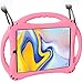 TopEsct Case for Samsung Galaxy Tab A 8.0(2018) SM-T387, Silicone Kids Shock Proof Convertible Handle Protective Cover Compatible with Samsung Galaxy Tab A 8.0 2018 Release Tablet (Pink)