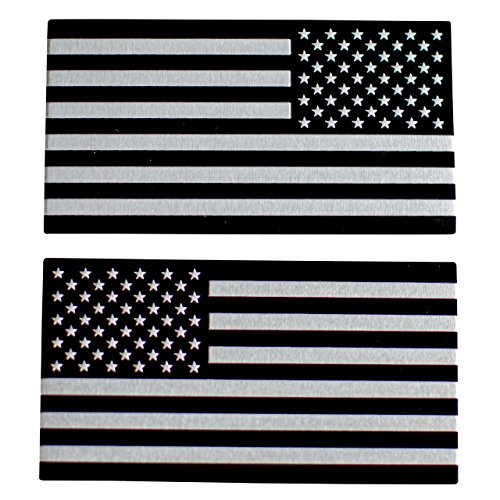Riley Express American Flag Car Stickers (American Flag Sticker - Black/Silver (Mirror))