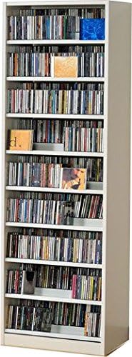 Amazon 963枚収納 コレクターのためのcdラック 収納力２倍の前後棚仕様 幅59cm インデックスプレート枚付き ホワイト Cd Dvdラック オンライン通販