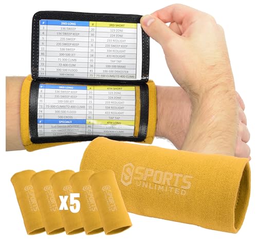 Image of Sports Unlimited Adult Triple Wrist Coach, Football Wristbands for Plays, Baseball Wristbands, QB Arm Bands