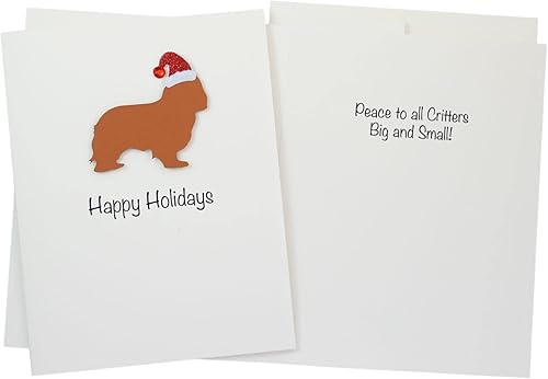 Miniatura 71 de Black Australian Shepherd Christmas Cards Pack of 10 Handmade Aussie Holiday Notecards White Base Dog with Santa Hat Black,Chocolate