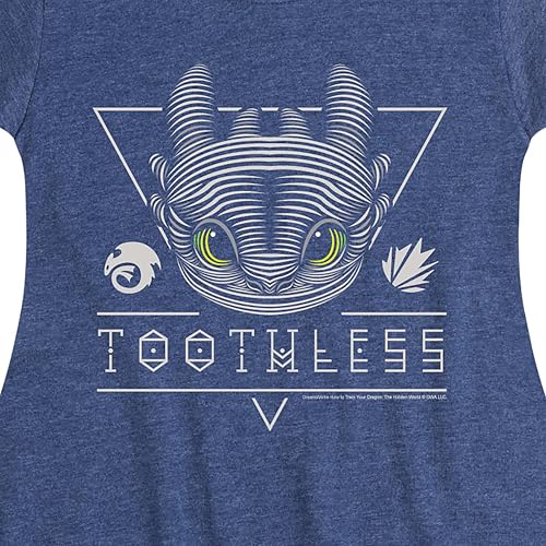 How to Train Your Dragon - Toothless Line Art - Toddler & Youth Girls Fit & Flare Dress3