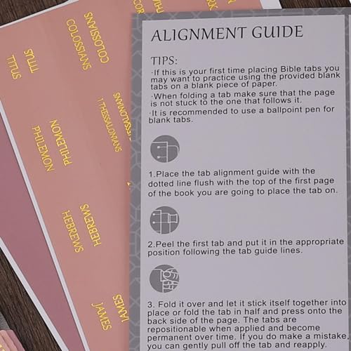 Thinkor Reposicione abas bíblicas laminadas de folha dourada, adesivos de impressão grande, abas bíb