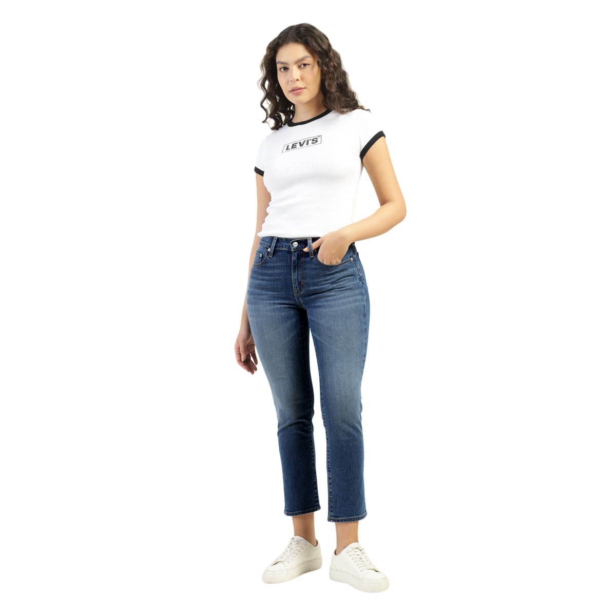 levi's Women's High Rise 724 Slim Straight Fit Blue Jeans-picture-35