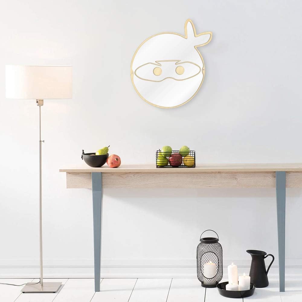 The Geeky Days Modern Wooden Frame Wall Mirror Wall Mount Make Up Mirror Ninja Home Decor