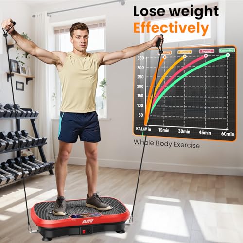 Image of AXV Vibration Plate Fitness Platform Exercise Machine Vibrating Shaking Full Body Shaker Workout Vibrate Stand Shake Board Sport for Weight Loss Fat Burner for Gym Home Office